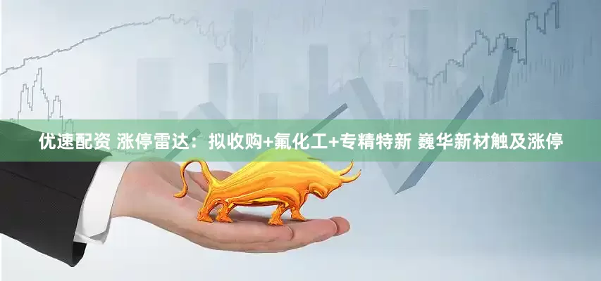 优速配资 涨停雷达：拟收购+氟化工+专精特新 巍华新材触及涨停