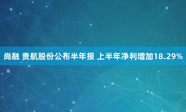 尚融 贵航股份公布半年报 上半年净利增加18.29%